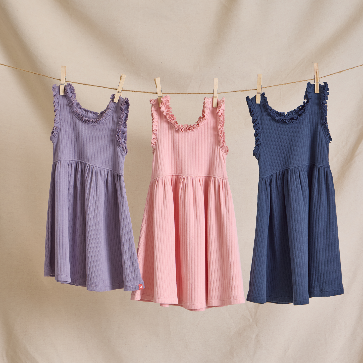 Joy Ruffle Rib Dress - Purple
