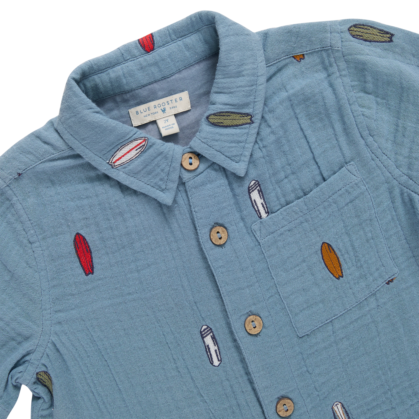 Baby Boys Jack Shirt - Surfboard Embroidery