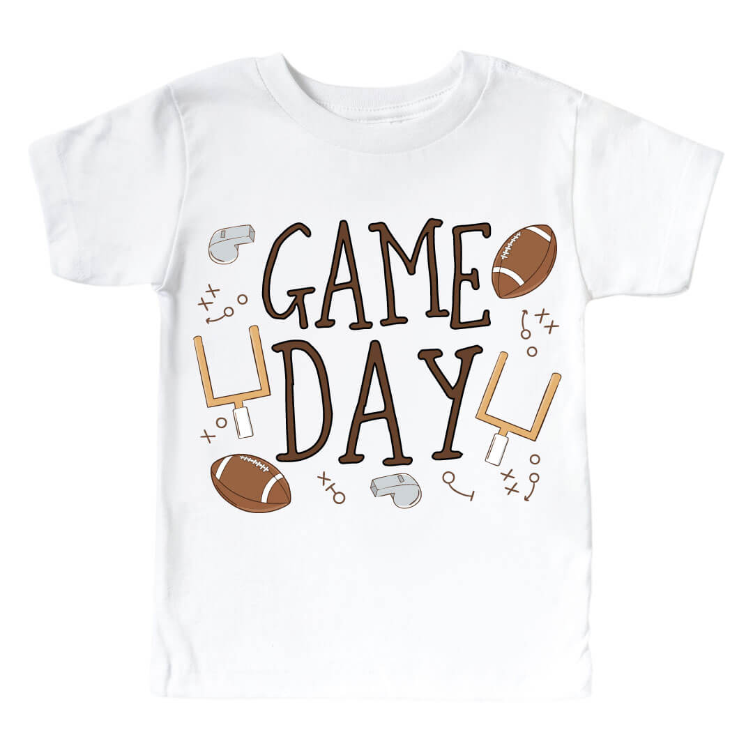 Game Day Neutral Graphic Bodysuit & Kids Tee | White