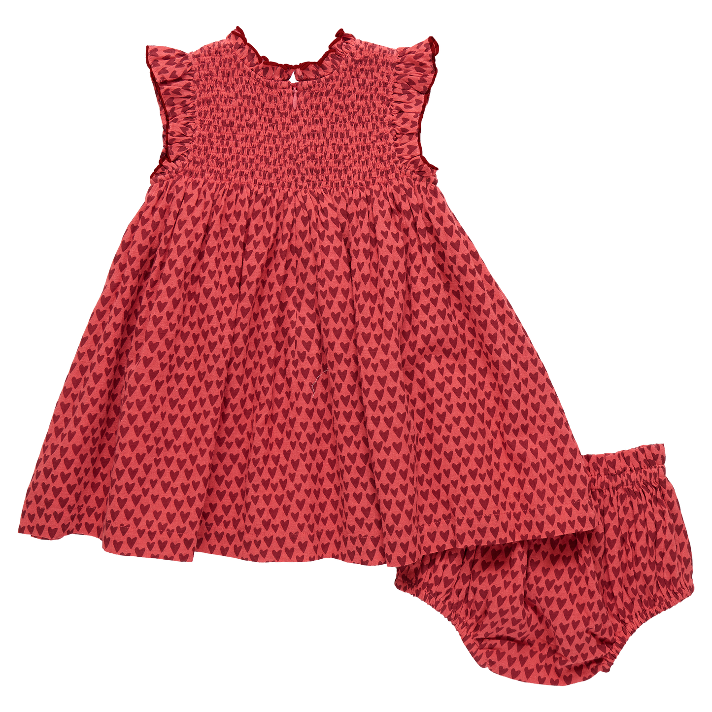Baby Girls Stevie Dress - Red Mini Hearts