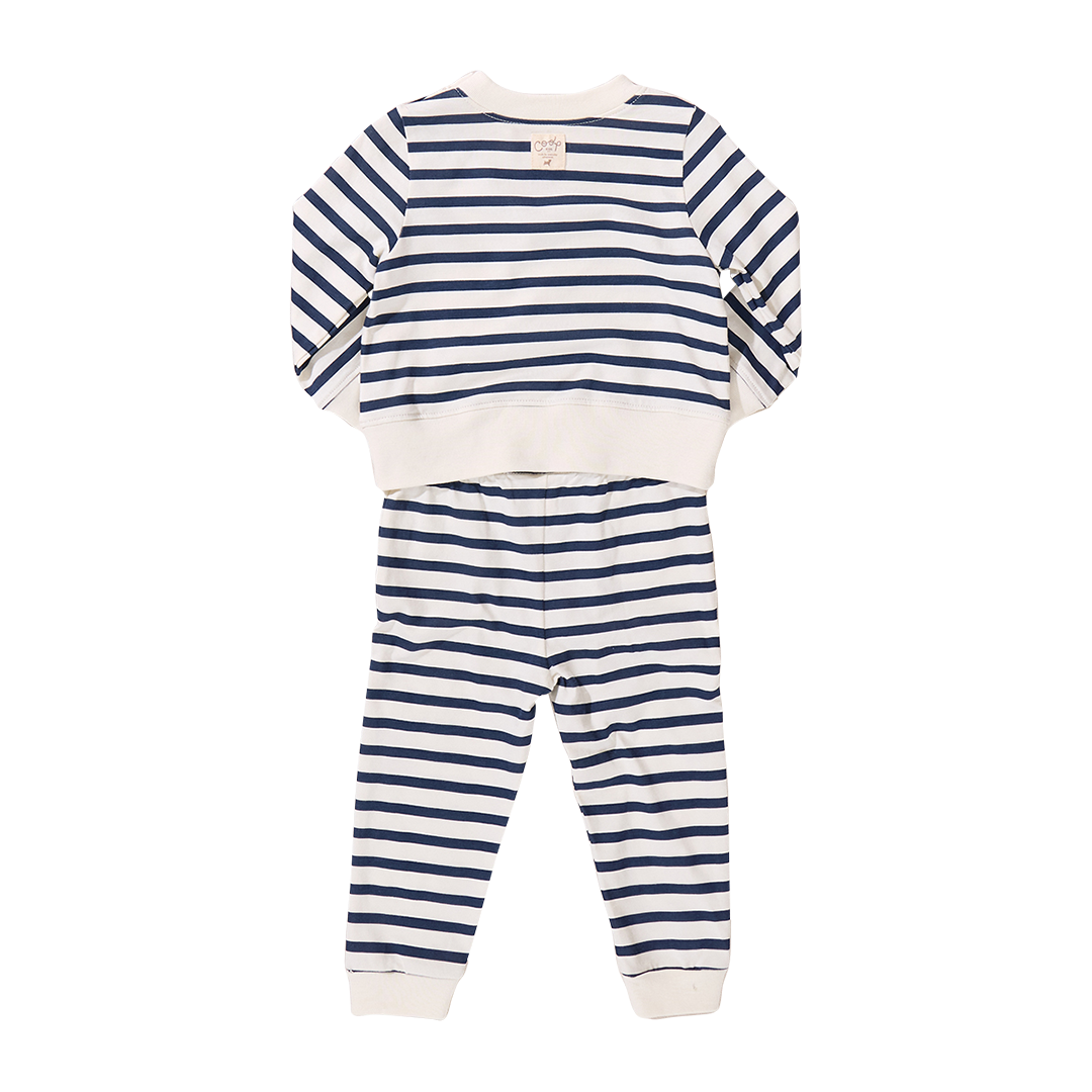 Baby Jersey Jax Jogger Set - Navy Stripe