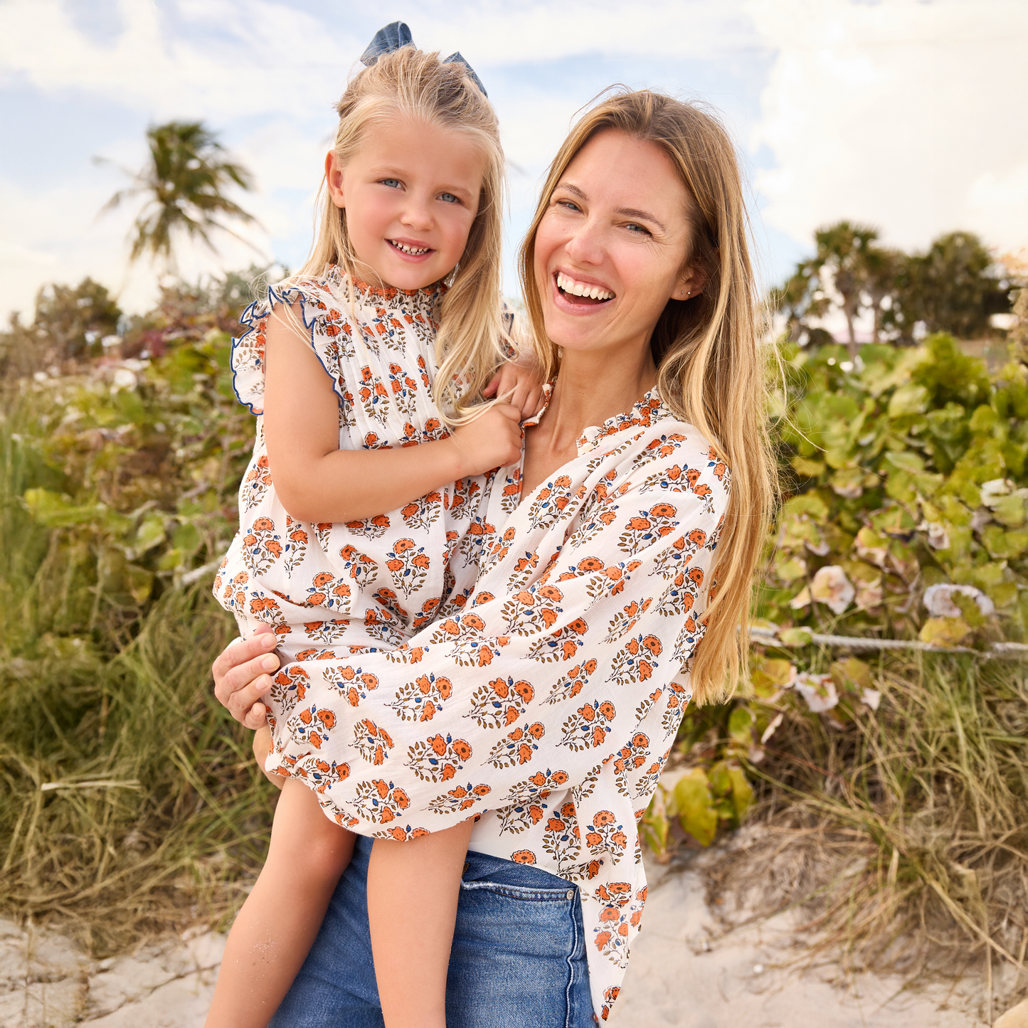 Girls Jaipur Dress - Orange Strawflower