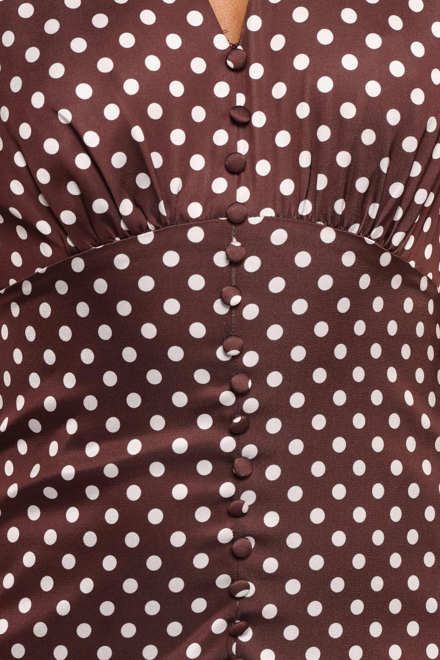 Dean Maxi Dress - Brown Polka Dot