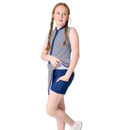Tennis Dress - Navy Thin Stripe