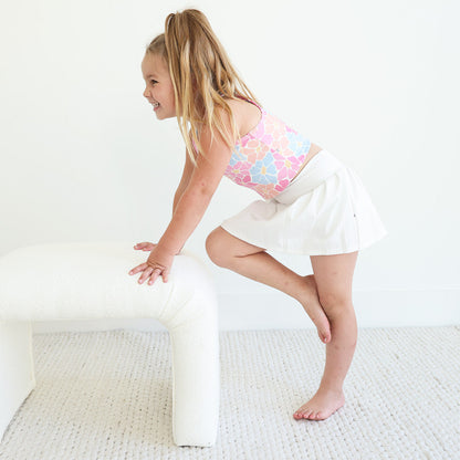 Kids CloudActive™ Athletic Pleated Skirt | White