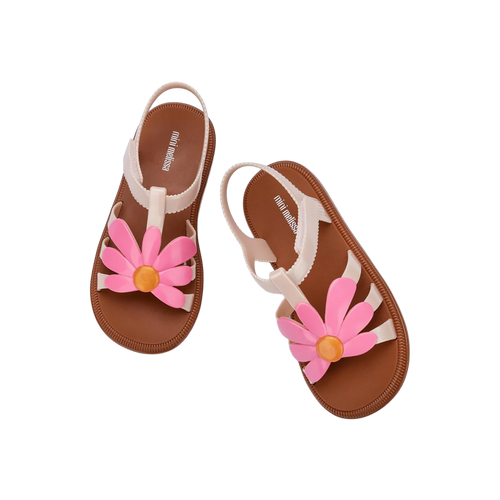 Hip Bloom Sandal - Solid Brown/Pink