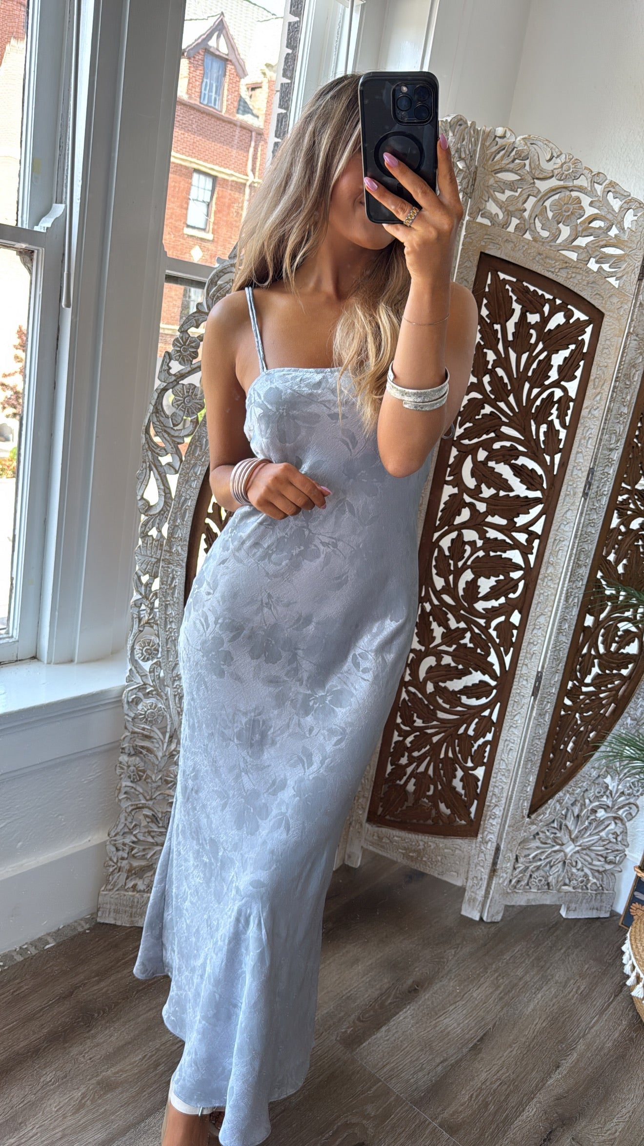 Chapel Smoke Midi Dress, Blue Steel