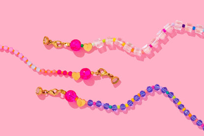 Haley Beaded Necklace - Sky Blue + Multi-Colored
