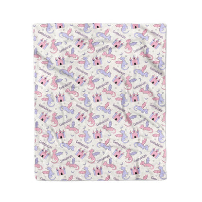 Dragon Adventure Personalized Kids Blanket | Pink