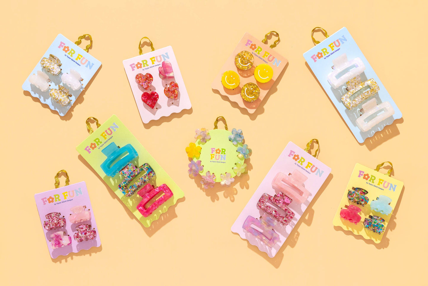 FOR FUN Mini Claw Hair Clip Set - Asst Pearl