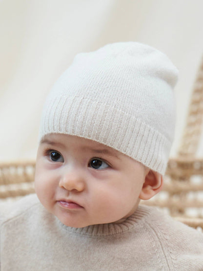 Cashmere Baby Hat Ivory: One Size