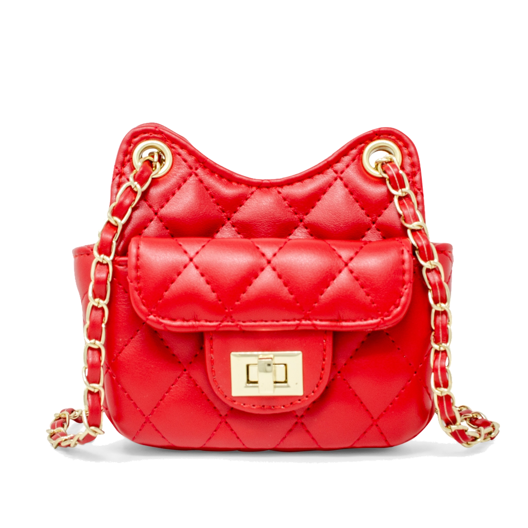 Tiny Quilted Treasure Bag - Red