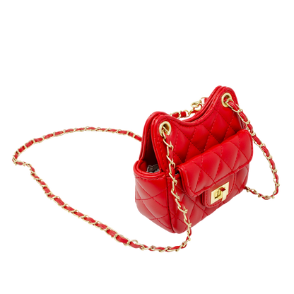 Tiny Quilted Treasure Bag - Red