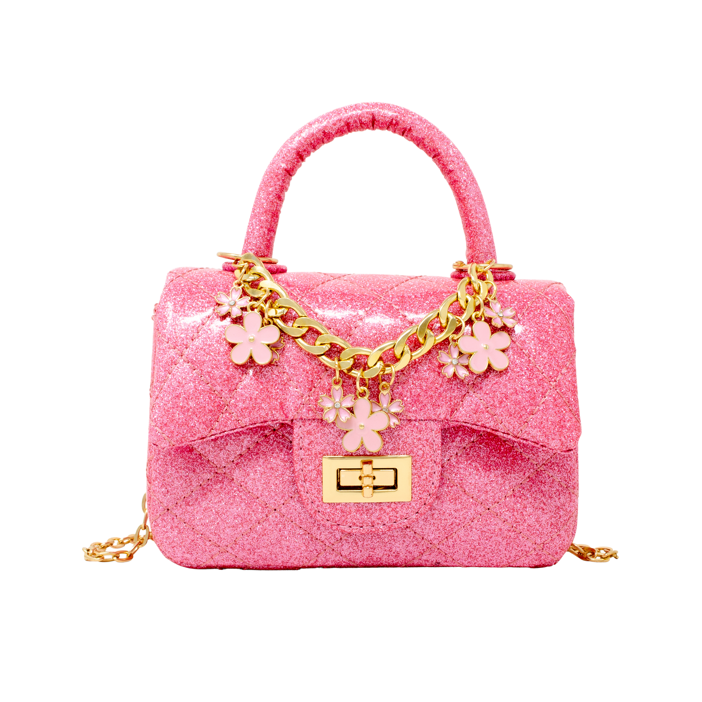 Sparkle Top Handle Handbag - Pink