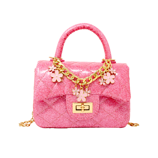 Sparkle Top Handle Handbag - Pink