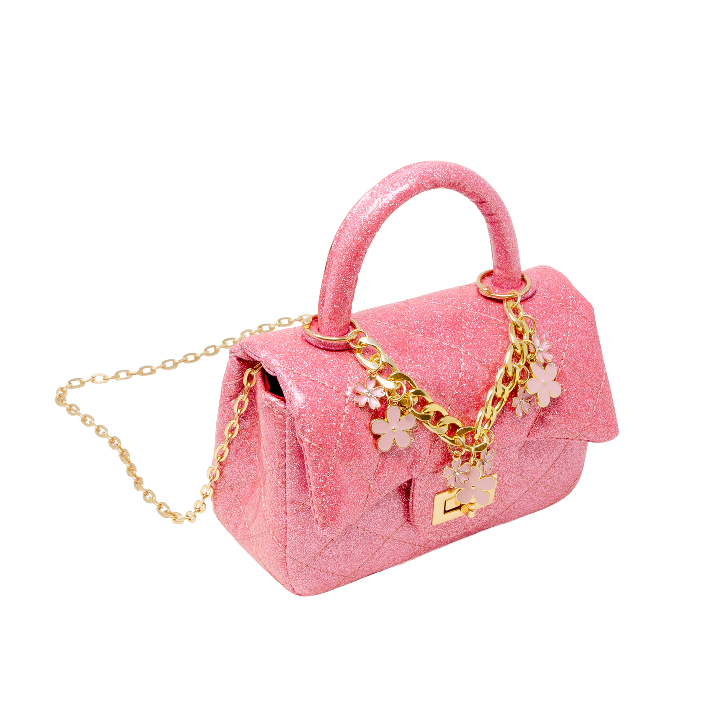 Sparkle Top Handle Handbag - Pink