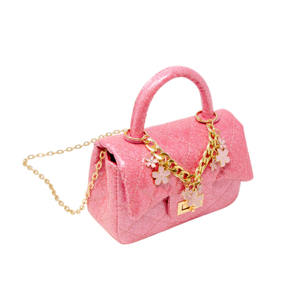 Sparkle Top Handle Handbag - Pink