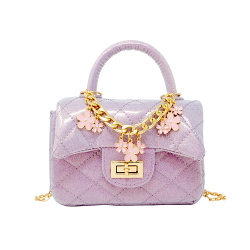 Sparkle Top Handle Handbag - Purple