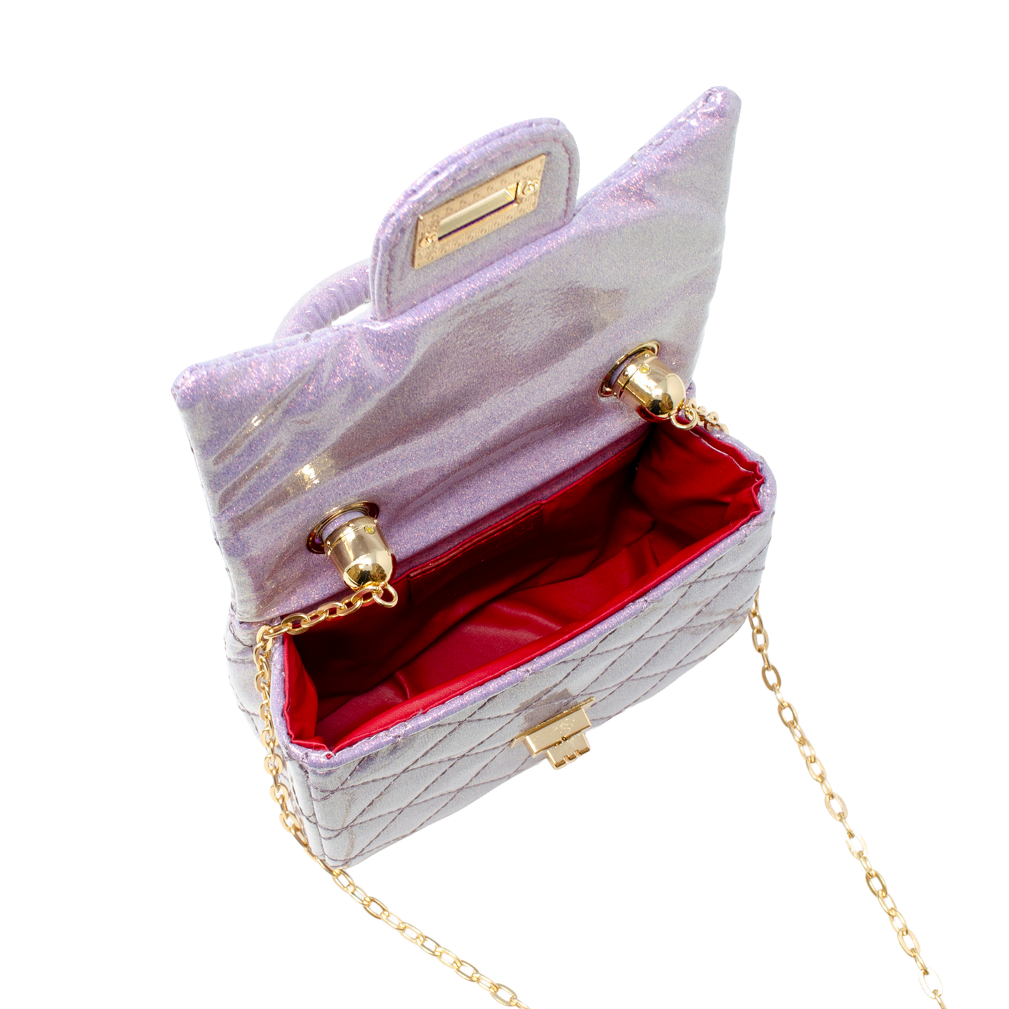 Sparkle Top Handle Handbag - Purple