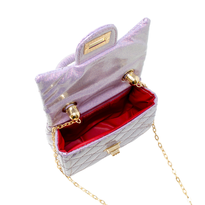 Sparkle Top Handle Handbag - Purple
