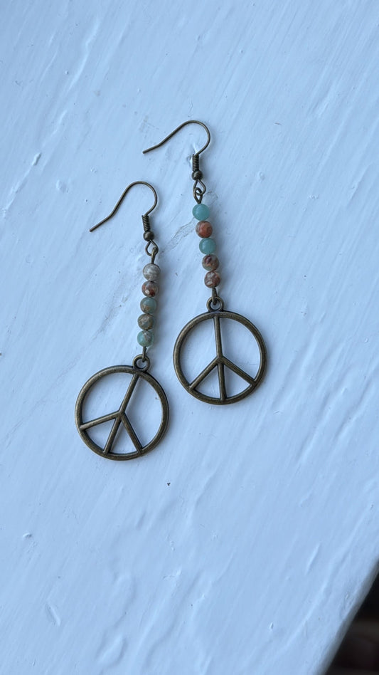 Peaceful Vibes Earrings, Jasper