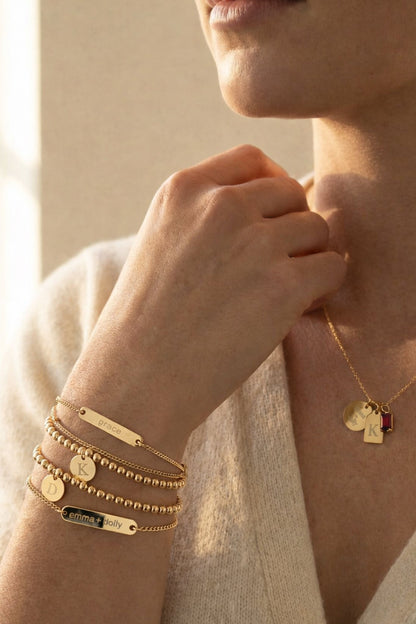 Engraved Tag Charm Necklace