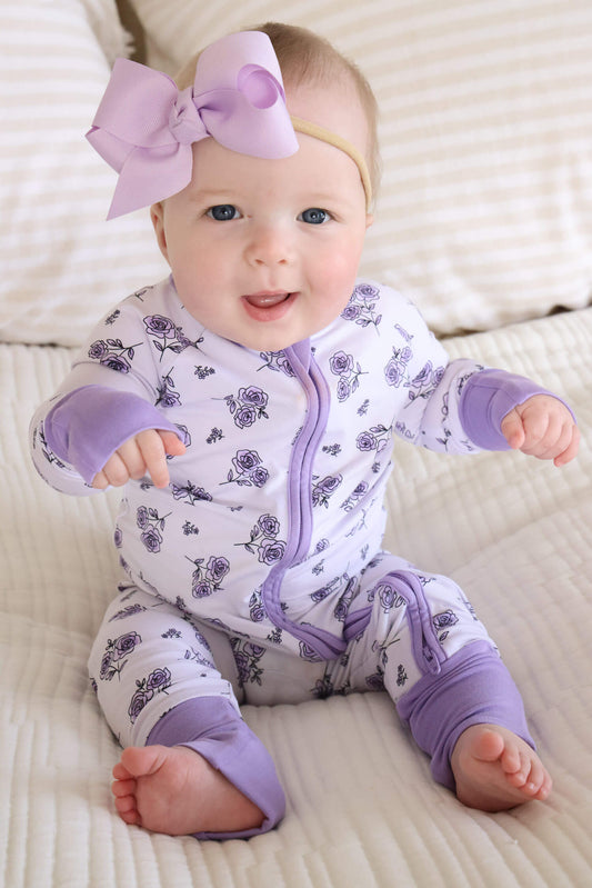 Convertible Zip Romper | Amethyst Garden