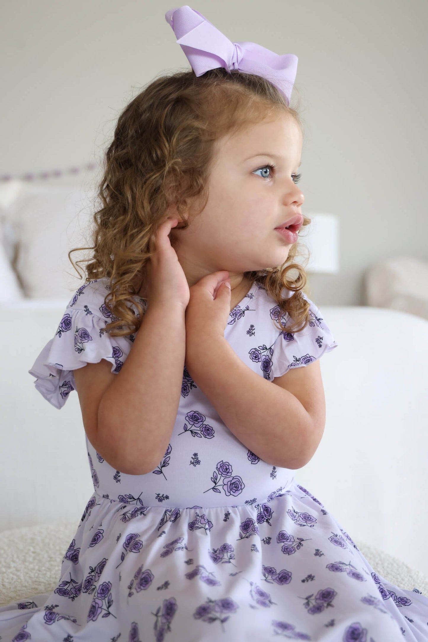 Girls' Ruffle Twirl Dress | Amethyst Garden