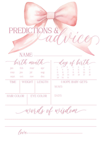 Bow Baby Shower Games - Free Baby Shower Digital Download