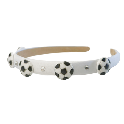 White Soccer Headband