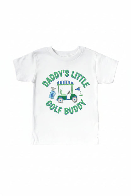 Daddy's Little Golf Buddy Kids Graphic Tee | White