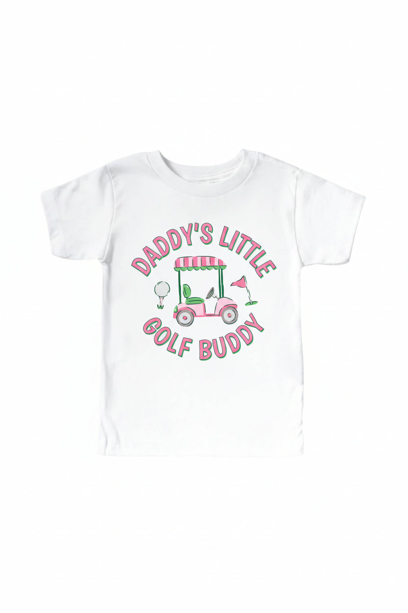 Daddy's Little Golf Buddy Kids Graphic Tee | White
