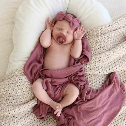 Boysenberry Bamboo Waffle Oversized Swaddle Blanket