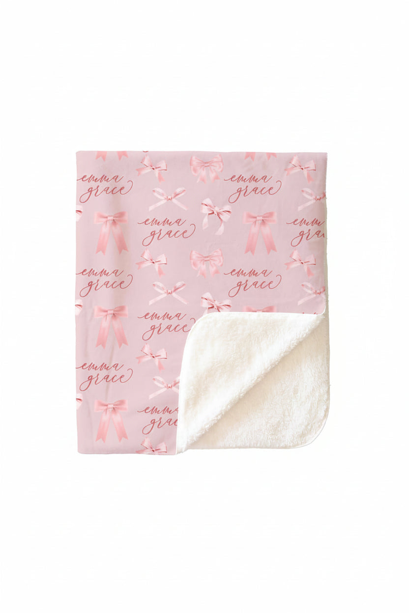 Bow Personalized Kids Blanket