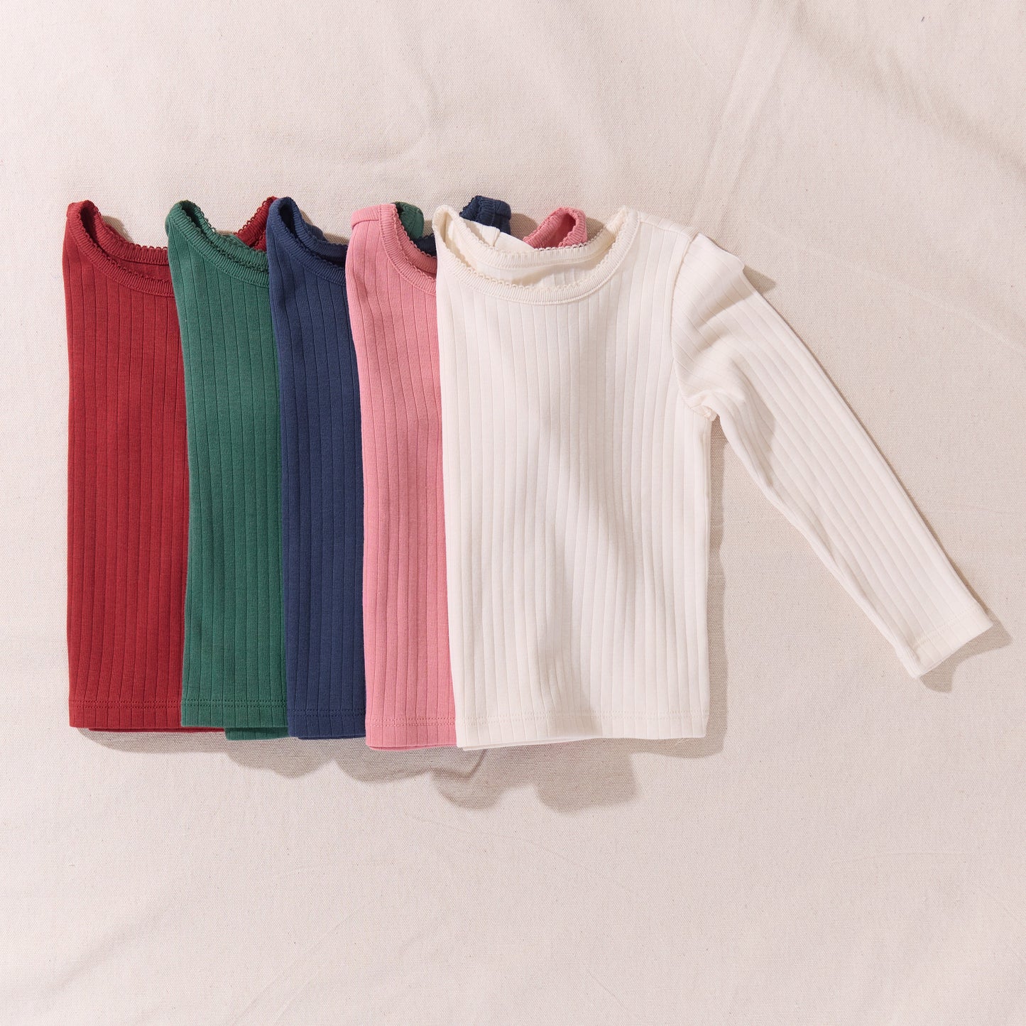 Seesaw Long Sleeve Rib T-shirt - Dark Pink