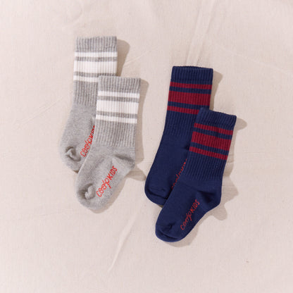 Scooter Tube Sock - Heather Grey Stripe