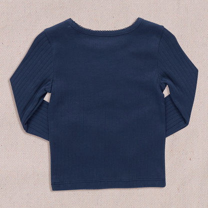 Seesaw Long Sleeve Rib T-shirt - Navy