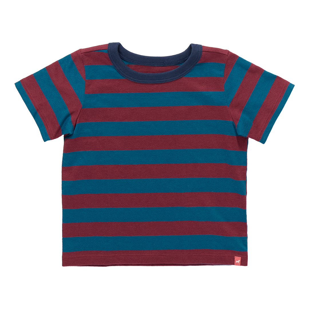 Adventure T-Shirt - Teal and Burgundy Stripe