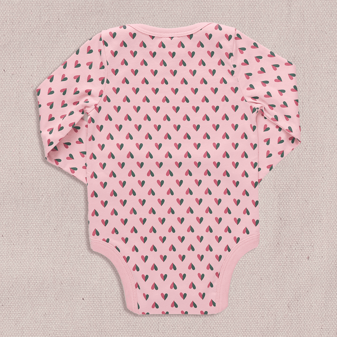 Baby Wonder Bodysuit - Pink Mini Half Hearts