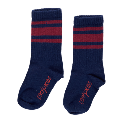 Scooter Tube Sock - Navy Red Stripe