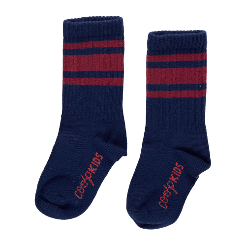 Scooter Tube Sock - Navy Red Stripe