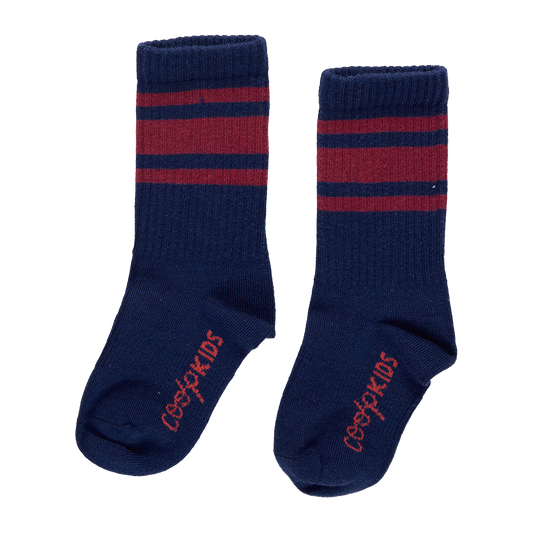 Scooter Tube Sock - Navy Red Stripe