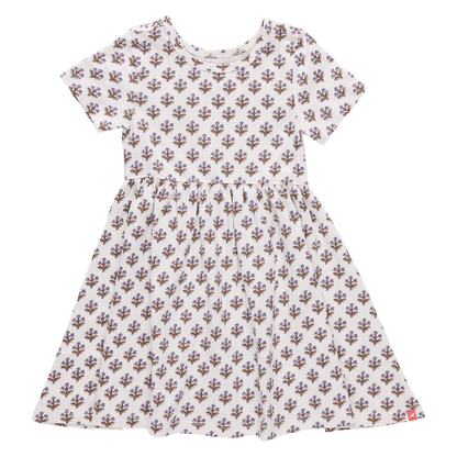 Sunny Dress - Mini Lavender Block Floral