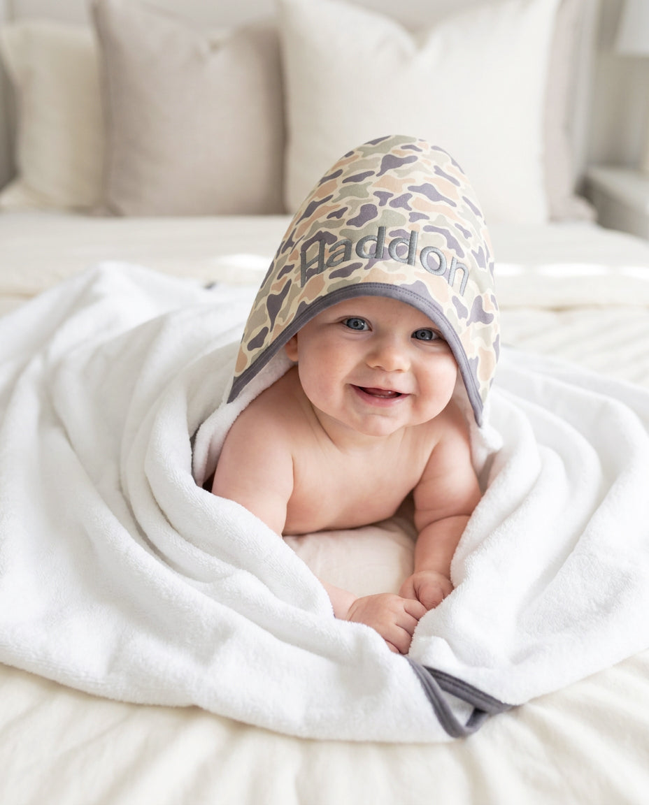 Kids Embroidered Bamboo Hooded Towels
