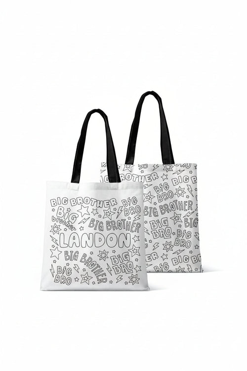 Colorable Personalized Tote Bags | Big Bro