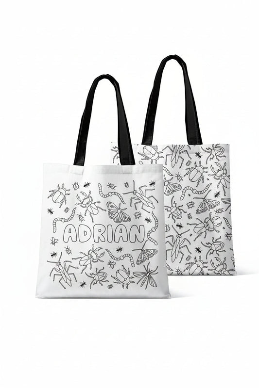 Colorable Personalized Tote Bags | Doodle Bugs