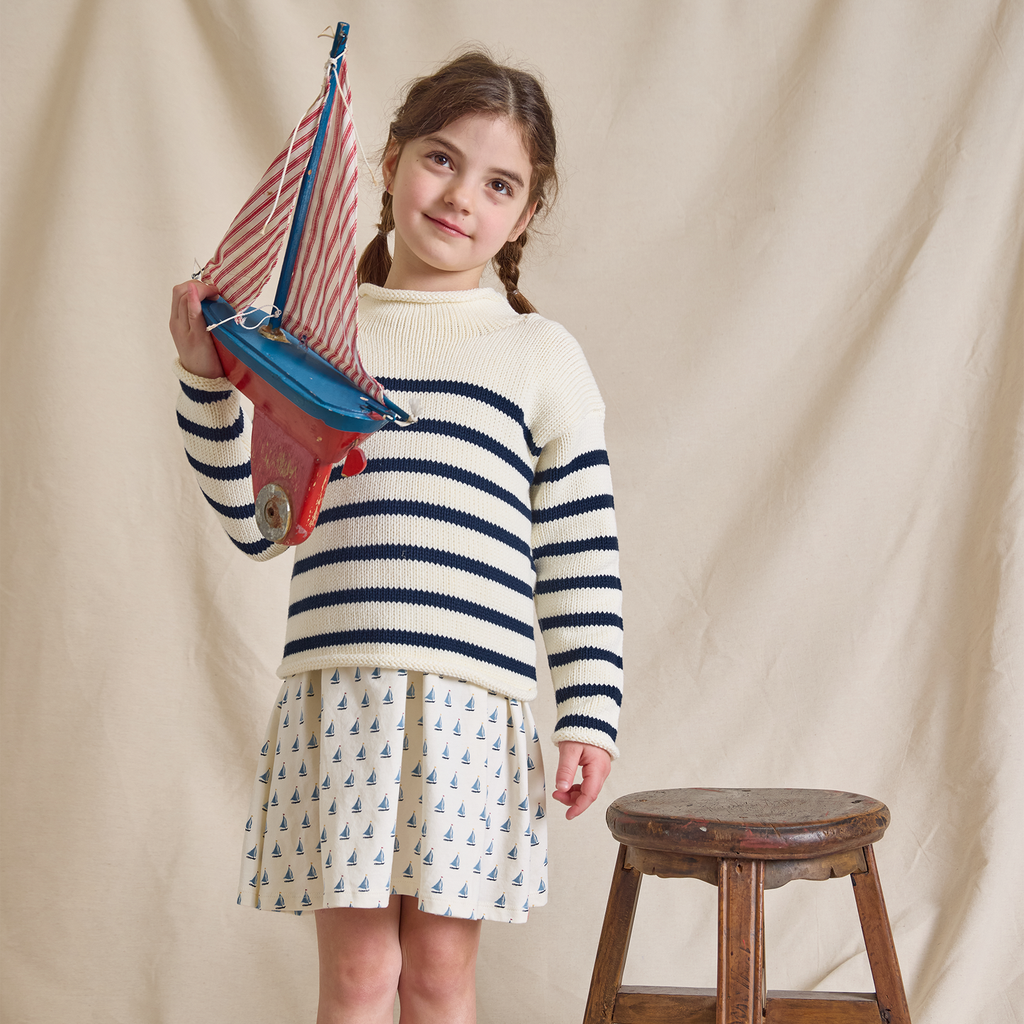 Classic Sweater - Navy Stripe