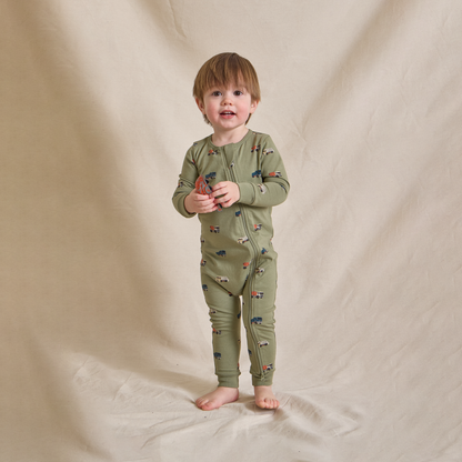 Baby Zip Romper - Cherries
