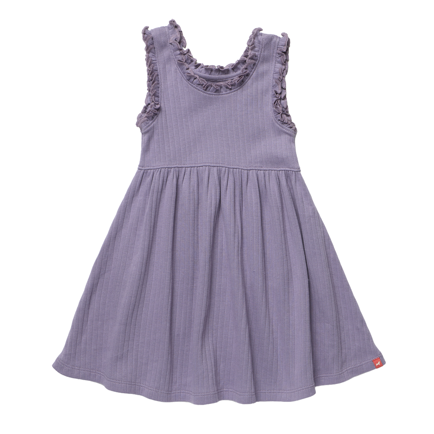 Joy Ruffle Rib Dress - Purple