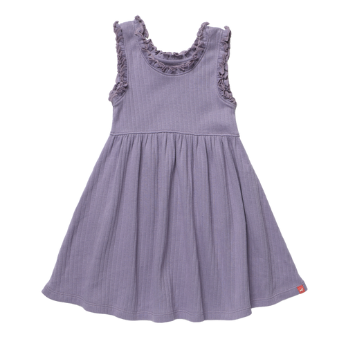 Joy Ruffle Rib Dress - Purple